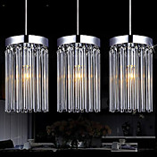 Modern  3 Lights Pendant With Glass Rod