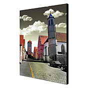 Stretched Canvas Art Landscape Quiet Street