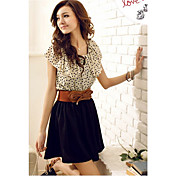 Polka Dots Ruffle Splicing Mini Dress
