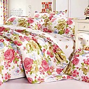 4-Piece 100% Cotton Modern Style Multicolor Floral Print Duvet Cover Set