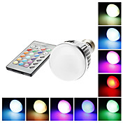 E27 5W 110mm Long RGB Color-Changing Light LED Ball Bulb with Remote Control(85-265V)