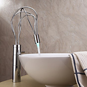 Sprinkle® by Lightinthebox - Contemporary Chrome Finish Single Handle LED Bathroom Sink Faucet(Tall)