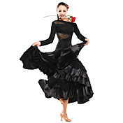 Ballroom Dancewear Viscose With Lace Latin Dance Top For Ladies