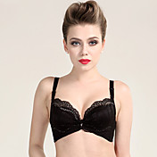 DANIZE Women's Black Net Shape Small Floral All-Match Sexy Bra