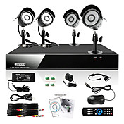 Zmodo 4 CH DVR Outdoor 600TVL CCTV Home Surveillance Security Camera System