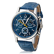Unisex Round Case PU Band Quartz Analog Wrist Watch (Assorted Colors)