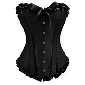 LuckyOne Women's Silk Ribbon Corset Black