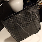 Women's Stylish Checkerboard Large Tote(Lining Color On Random)