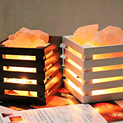 New Styles Himalayan Ionic Crystal Salt Wooden Fence Lamp Crystal Salt Lamp/Light-Dimmer