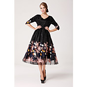 TS Simplicity Embroider Organza Swing Maxi Dress