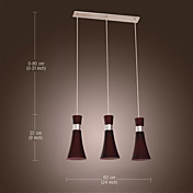 Stainless Steel 3-Light Pendant Light Streamline Dedigned (Purple)