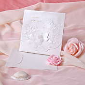 Pearl Paper Butterfly Tri-fold Wedding Invitation - Set of 50