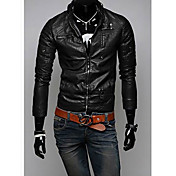 Men's stand collar pu fasion jacket