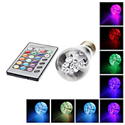 E27 3W 3000-3500K Warm White & RGB Light LED Bulb (AC 85-265V)