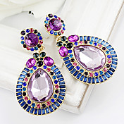 Blue Gemstone Hollow Water-Drop Earrings