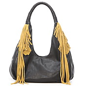 VEMO Women's Tassels Hobo Bag Black