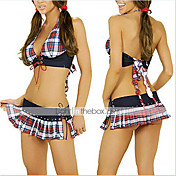 Sexy Women’s Plaid Halter Costume(2 Pieces)