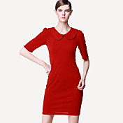 MIUSOL Red Doll Collar Bodycon Dress