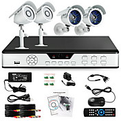 Zmodo 4 CH Key DVR Outdoor Day Night CCTV Home Security Surveillance 600TVL Camera System