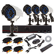 Home Security System 8CH D1 DVR Kit (4pcs 700TVL IR-cut Outdoor Waterproof Camera system, HDMI, USB 3G Wifi)
