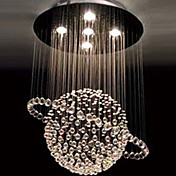 Modern Crystal 5 Light Chandelier In Tellurion Design