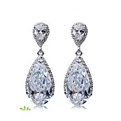 Graceful Copper Platinum Plated With Cubic Zirconia Women's Earrings