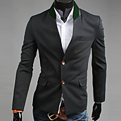 REVERIE UOMO Men's Black 2013 Autumn New Model Korean Single Breast Slim Fit Tweed Suit