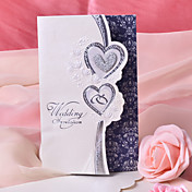 Double Heart Design Wedding Invitation - Set of 50