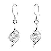 MAYA White Cubic Zirconia Drop Earrings