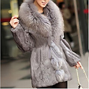 Long Sleeve Pillow Rabbit Fur Party/Casual Coat(More Colors)