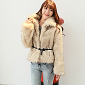 Neweisi New Style Fur Coat With Belt Random