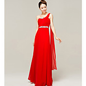 Four-Season Trees One Shoulder Floor-Length Bridesmaid Dress(Diamond Pattern Random)