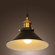 60W Retro Pendant Light with Metal Umbrella Shade in Old Factory Style