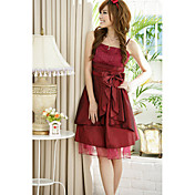 Holiday Lady Women's Gorgeous Wine Strapless Bow Dress