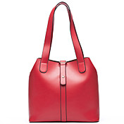 ISHE  Women's  Vintage Bucket Shape PU Shoulder Bag(Red)