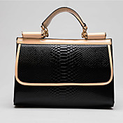 FEILIMEI Refined Contrast Color Shoulder Bag/Tote(Black)