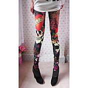 Women's Skull Print Elastic Leggings