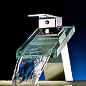 Sprinkle® by Lightinthebox - Waterfall Bathroom Sink Faucet with Glass Spout(Chrome Finish)