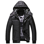 PPZ Men's Casual Slim Removable Hoodie Short Coat(Black)