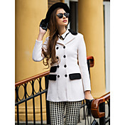 TS Double Breatsed Contrast Pockets Tailored Collar Coat