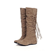 Women's Boots New Sexy Knee High Flat Boots,thicken plush casual snow boots Large size winter shoes