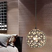Modern Minimalist 1 Light Pendant with Crystal Shade in Globular