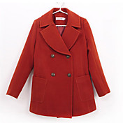 KICAI Double Breasted Long Tweed Overcoat