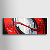 Hand-painted Abstract Oil Painting with Stretched Frame - Set of 4
