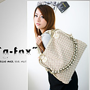 LULU  Women's Fashion Weave Single Shoulder Crossbody Tote(Cream)