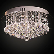 Crystal Flush Mount, 4 Light, Modern Column Stainless Steel Electroplating