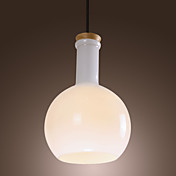 60W Chic Pendant Light with Glass Shade in Flask Design (E27/E26)