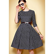 TS Vintage Polka Dot Swing Dress(Belt Inc.)