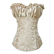 Attractive Cotton Blended Fabrics Plastic Boned Lace-up Back Corset(More Colors)