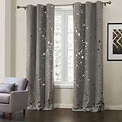 (Two Panels) Modern Beautiful Galaxy Hollow Out Energy Saving Curtain